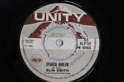 7-дюймовая пластинка SLIM SMITH - Spanish Harlem / Slipaway UN520 UNITY 1969 UK Reggae, Ska & Dub Б/у