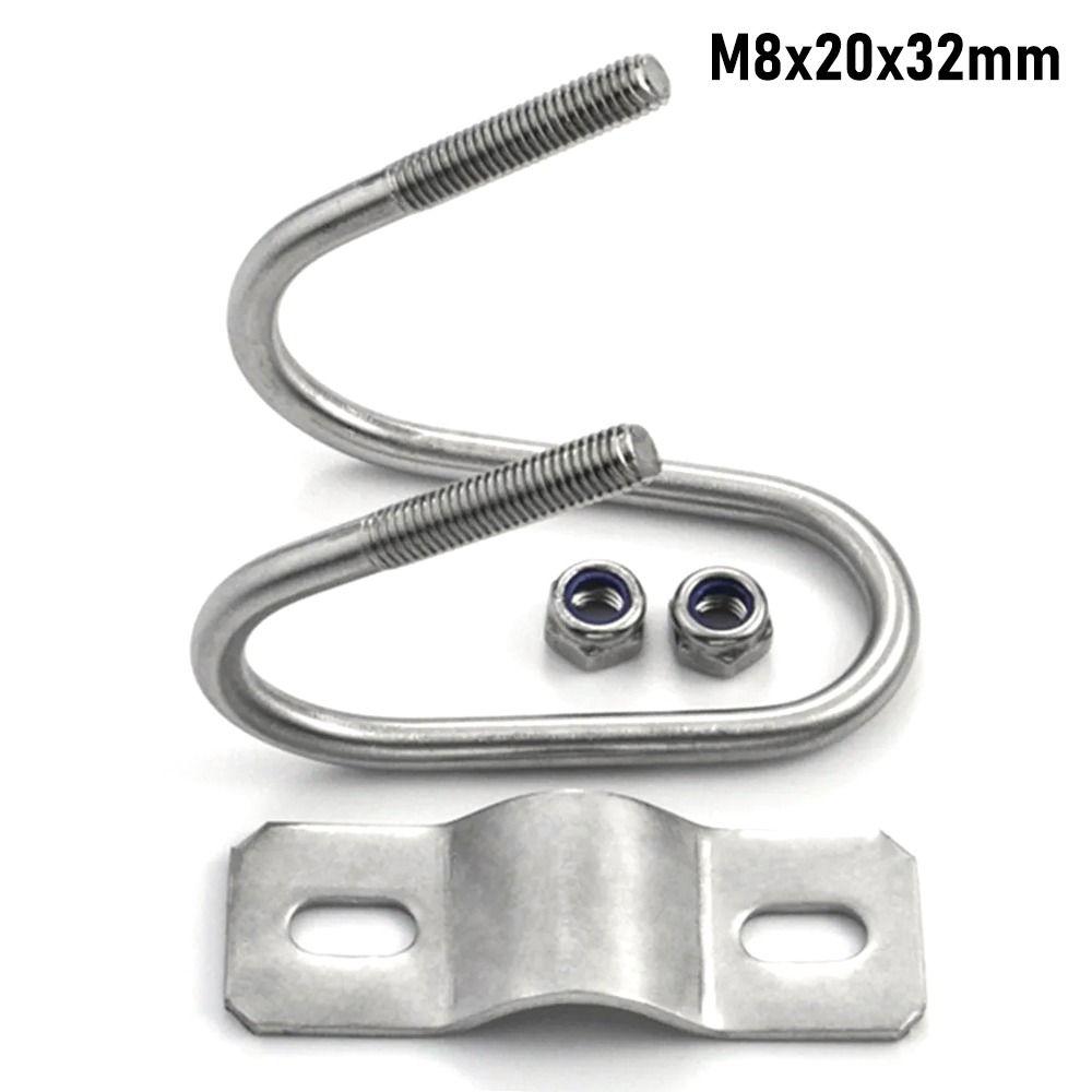 1Pcs Double U-Cross U Bolt Cross Clamp Tube Pipe Clip Durable Hose Clamp