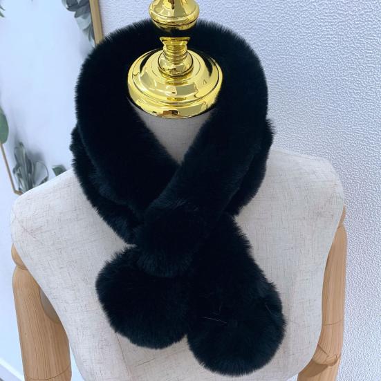 Утолщенный широкий плюшевый шарик благородный терможенский осенний шарф зимний сплошной искусственный мех