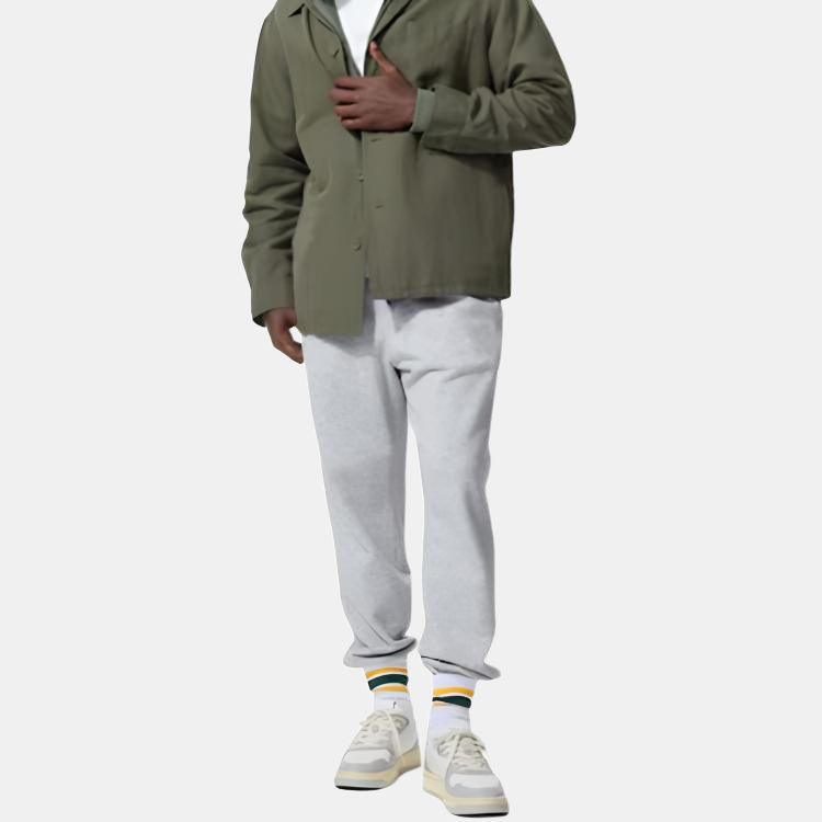 Uniqlo Однотонные трикотажные спортивные штаны с карманами, кулиской и манжетами, унисекс, серые 451648-05