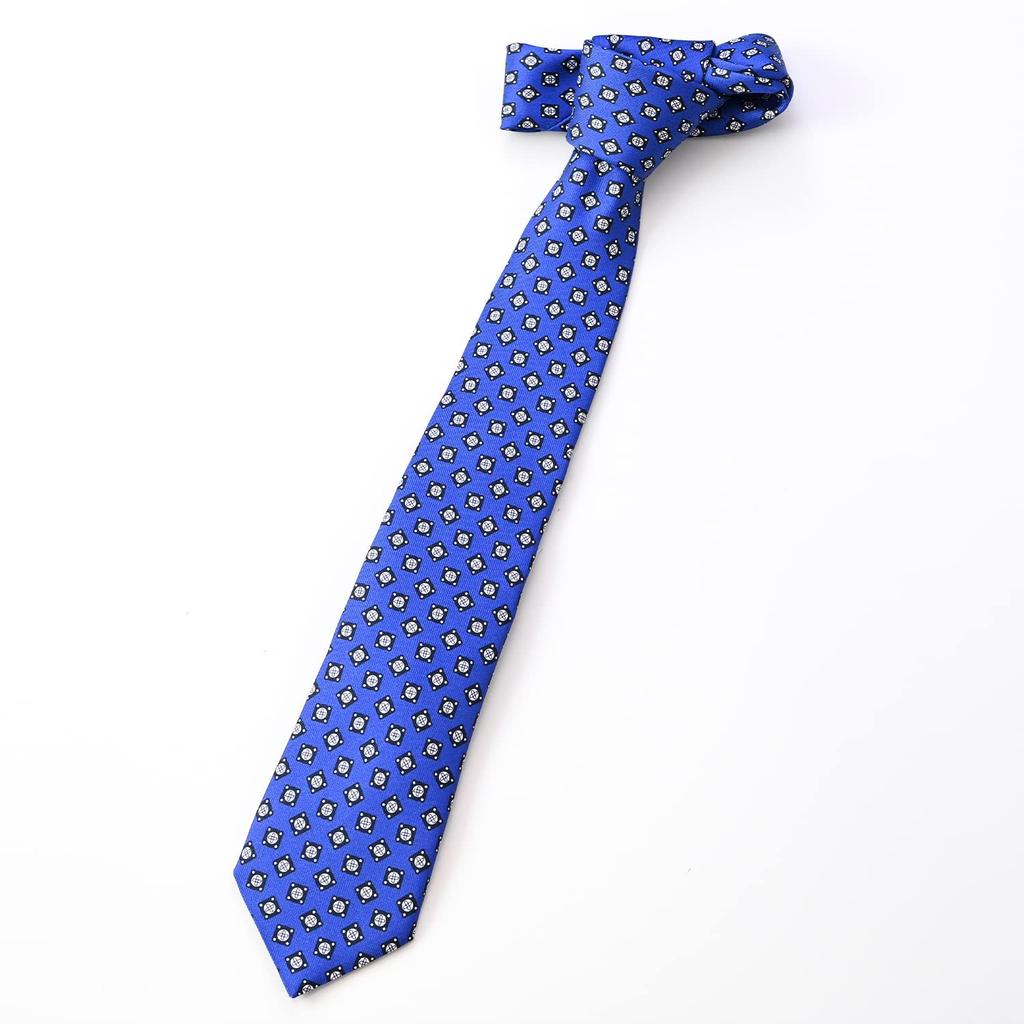 Day Dunhill Bright Blue 8cm Printed Made In Father's Gift Men's Tie, Wide, 100% Silk, Gasket, 23RPTP4G5436, Italy.