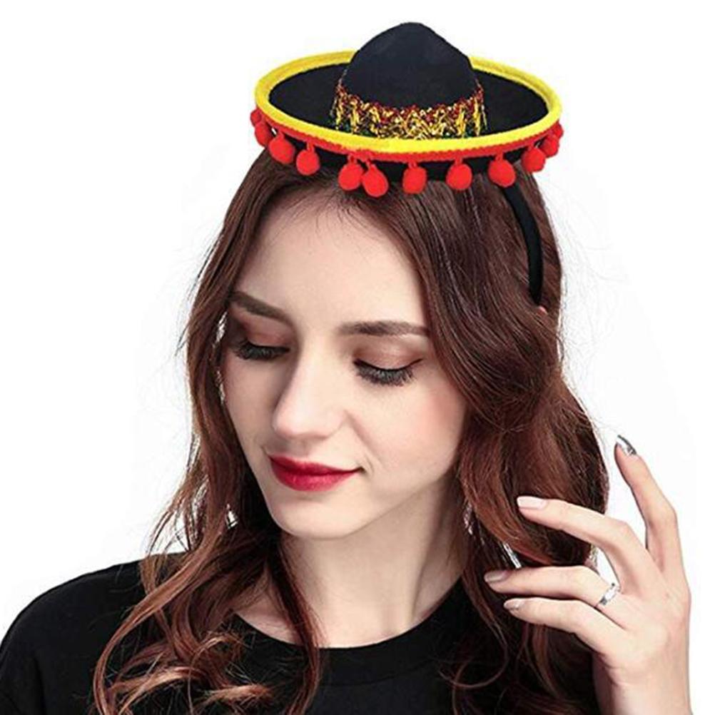 3 Pack Cinco De Mayo Fiesta Headbands Party Decorations Non Woven and Straw Sombrero Party Hats