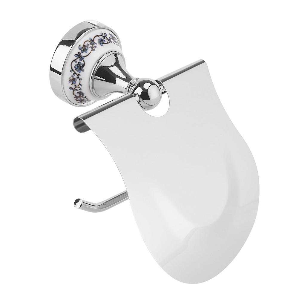 1PC Polished Bathroom Toilet Roll Paper Holder Rack Wall Mounted Tissue Cover Silver