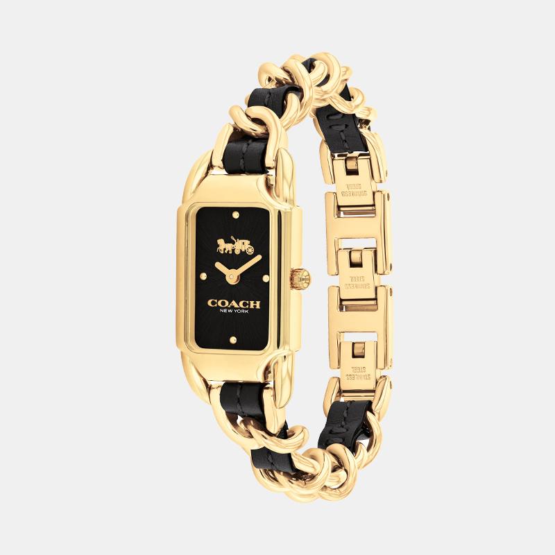 Coach Cadie Classic Square Quartz Watch Black Dial Bracelet Women watches 14504281-1