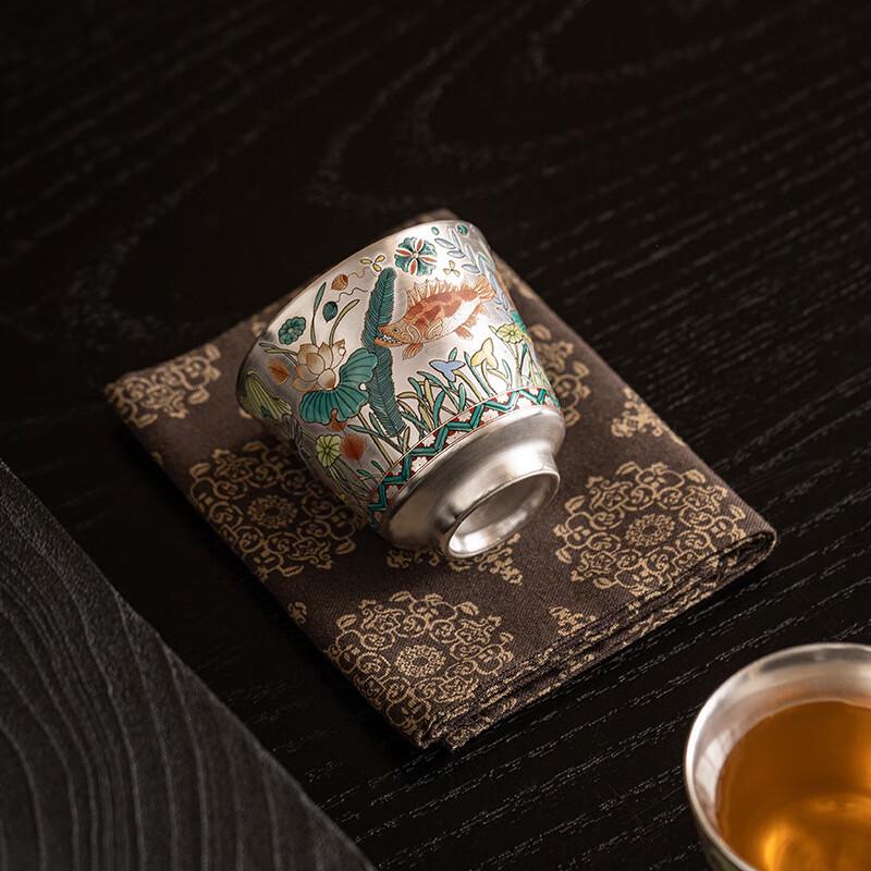 Chinese Gilded Silver Teapot & 2 Cups Set