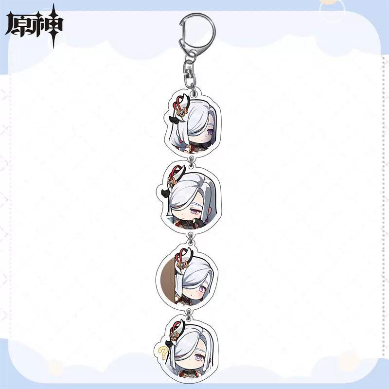 Окружающая цепочка ключей Genshin Impact Funina Linni Mandrill Sanshimi подвеска акриловая школьная сумка украшение цепочка подарок