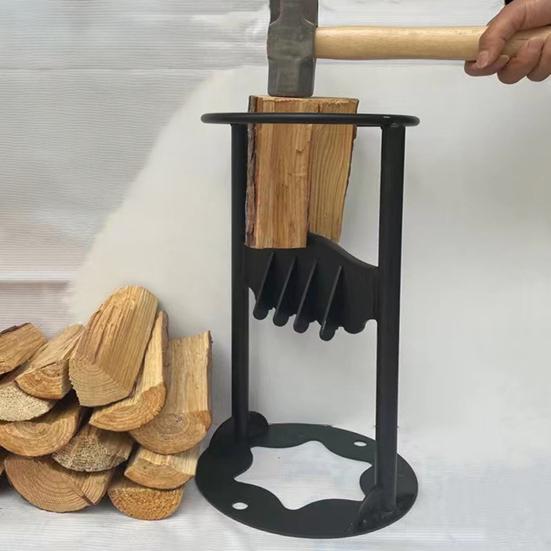 Firewood Splitter Iron Log Splitting Tool Kindling Log Splitting Wedge Firewood Cutter Splits Firewood Safely Easily for Camping Fireplace Sauna BBQ