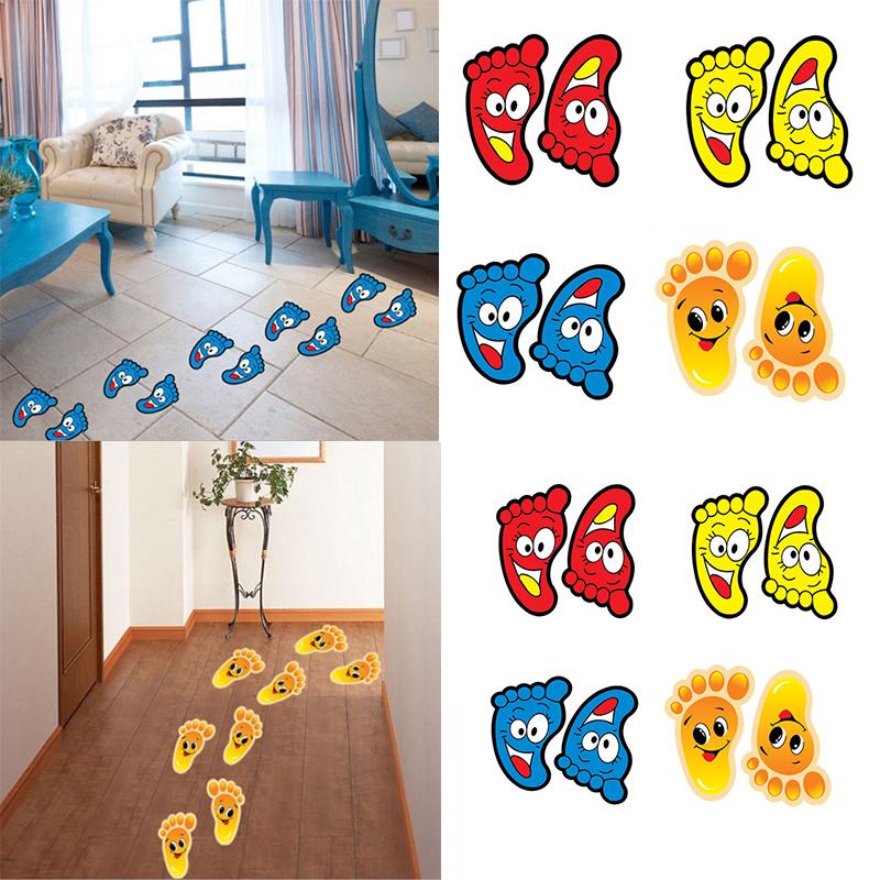 Детский сад, детские наклейки на стену с героями мультфильмов, украшение дома, популярные милые ножки в форме лестницы, 2 шт./компл., следы