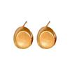 Gold-Plated Silver Irregular Bean Earrings for Women - Chic and Versatile Design