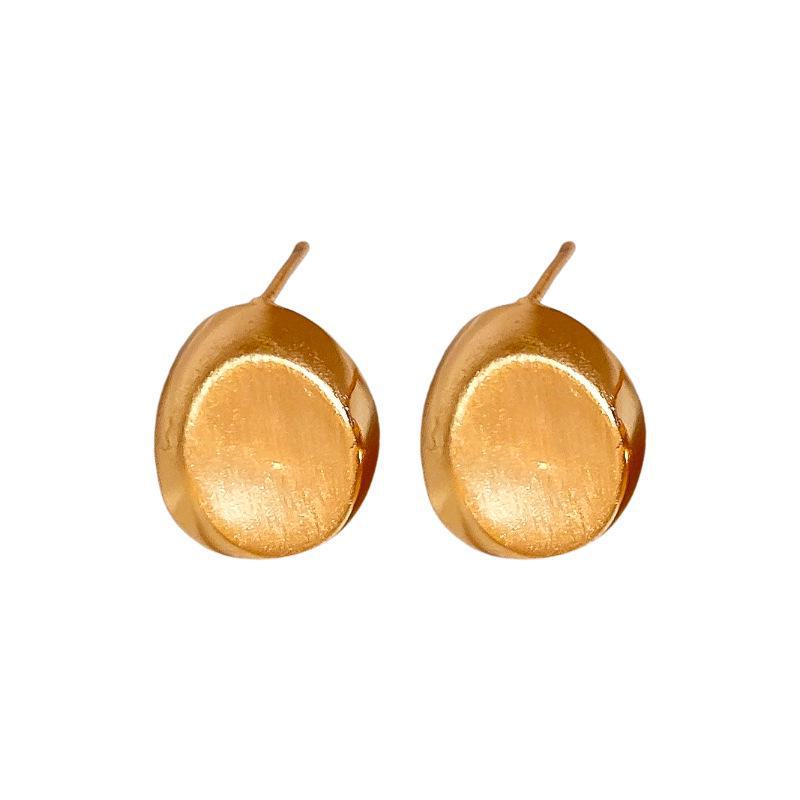 Gold-Plated Silver Irregular Bean Earrings for Women - Chic and Versatile Design
