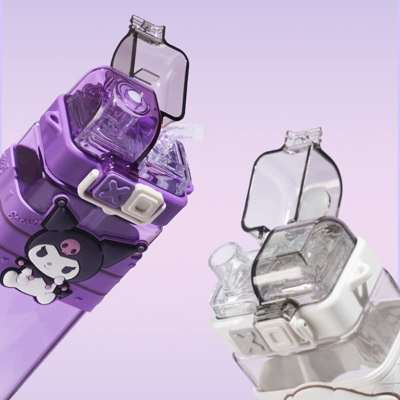 Бутылка для воды Kuromi Cinnamoroll Pochacco Pompompurin My Melody с соломинкой Бутылка для воды Прозрачная бутылка Прозрачная бутылка Прозрачная детская бутылка Кружка Бутылка