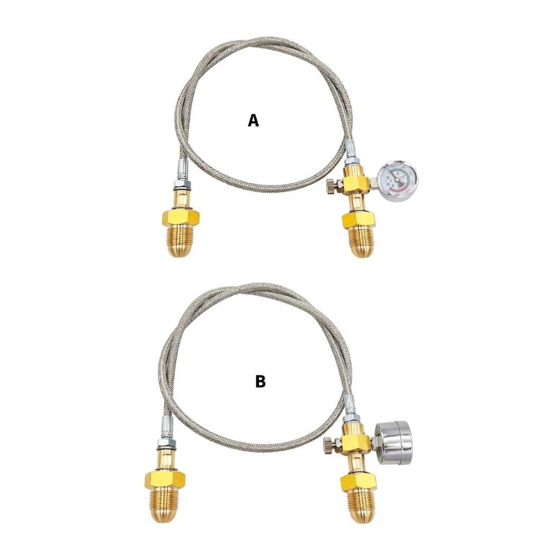 5/8 External Thread Argon Cylinder Hose Metal Plastic Refill Station Transfer Adapter Hose for Welding Gas Transfer