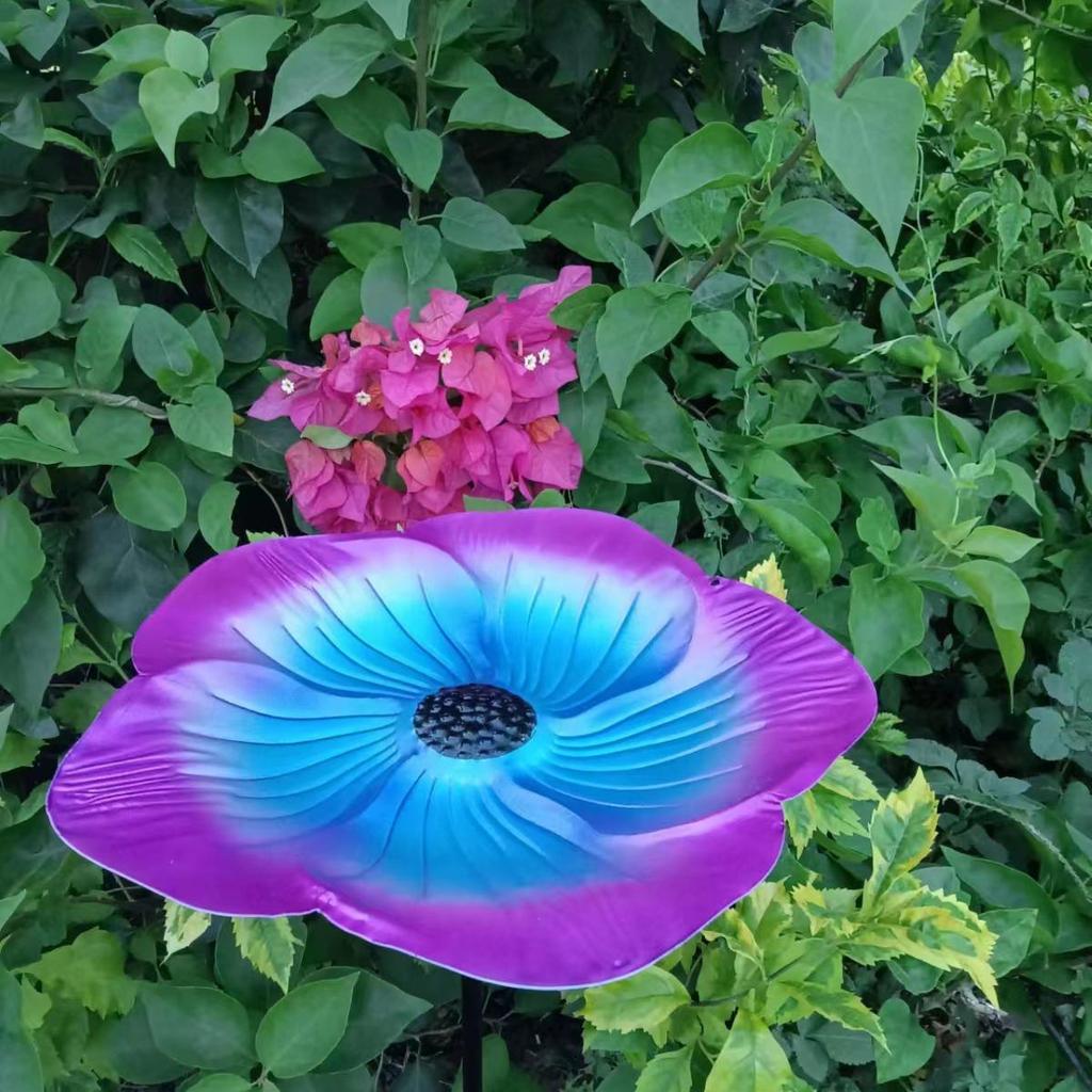 Metal Shepherd's Hook Bird Feeder & Bath: Outdoor Garden Courtyard Decor