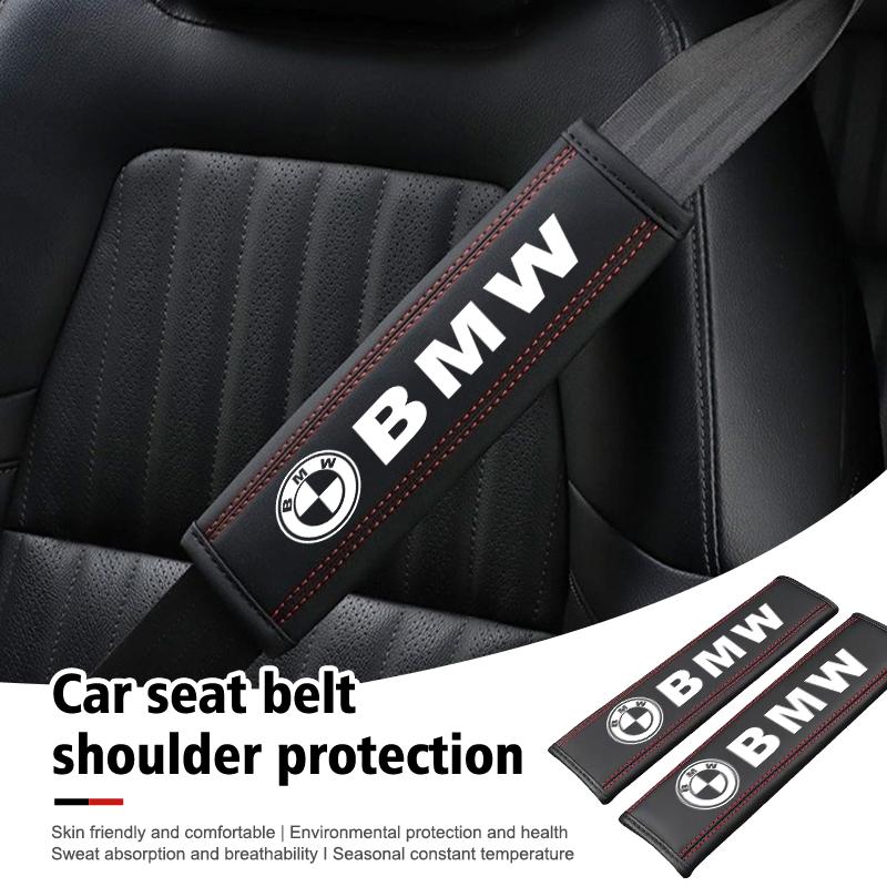 SHEJ3 Car Seat Belt Cover Shoulder Strap Protector Pad Accessories For BMW Performance X1 M3 M6 F01 F02 E34 E36 E60 F10 F20 X6