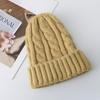 New Candy Colors Kpop Trend Twist Woolen Beanie Hat Autumn and Winter Women's Cap Keep Warm Winter Hat Plush Thread Knitted Hat