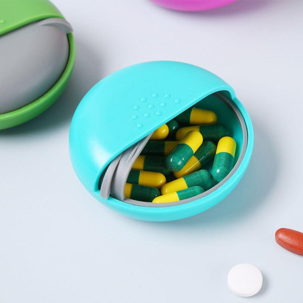 Sealed Spin Pill Organizer Mini Pill Container Headphone Storage Case Pill Box  Tablet
