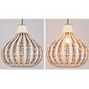 JOYINLED Bamboo Chandelier Handwoven Rattan Pendant Light Wicker Lamp Shade Ceiling Light Fixture Weave Hanging Light 35CM