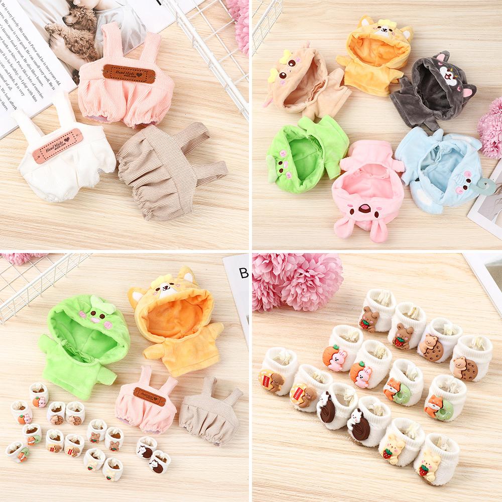 Accessories Playing House Cartoon Plush Shoes Doll Clothes Mini Animal Hoodies Suspender Pants