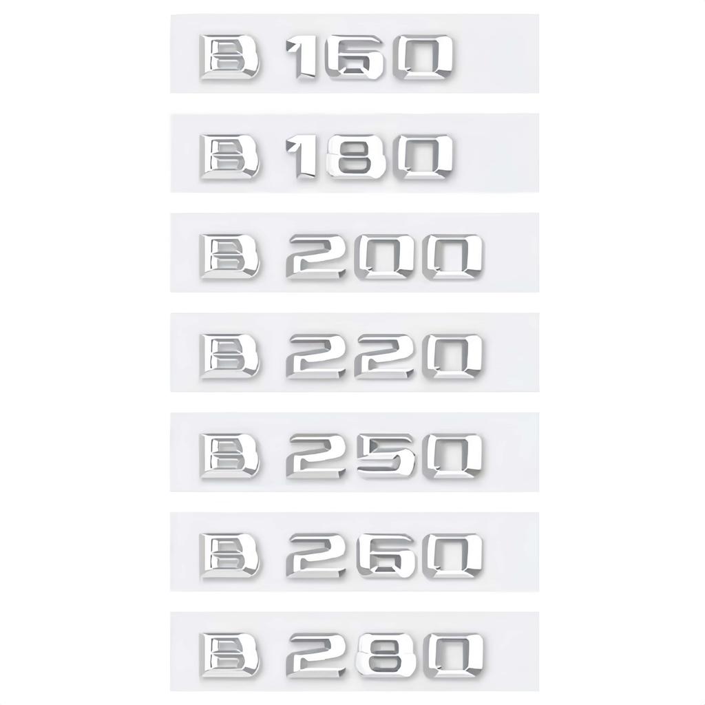 3D ABS B160 B180~B260 B280 Logo Badge Sticker Car Rear Trunk Emblem Decal Flat and stereoscopic two styles