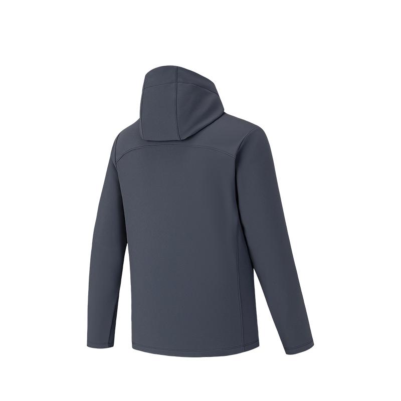 Men's Coat Anta Hooded Sports Coat Men's Dark Smoke Gray