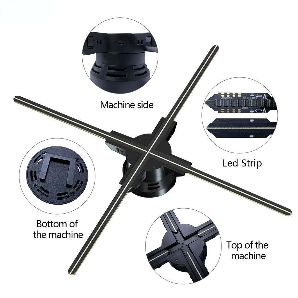 24V3A 3D голографическая проекция Wifi светодиодный логотип голографический световой плеер пульт дистанционного управления 3D вентилятор голографические рекламные огни