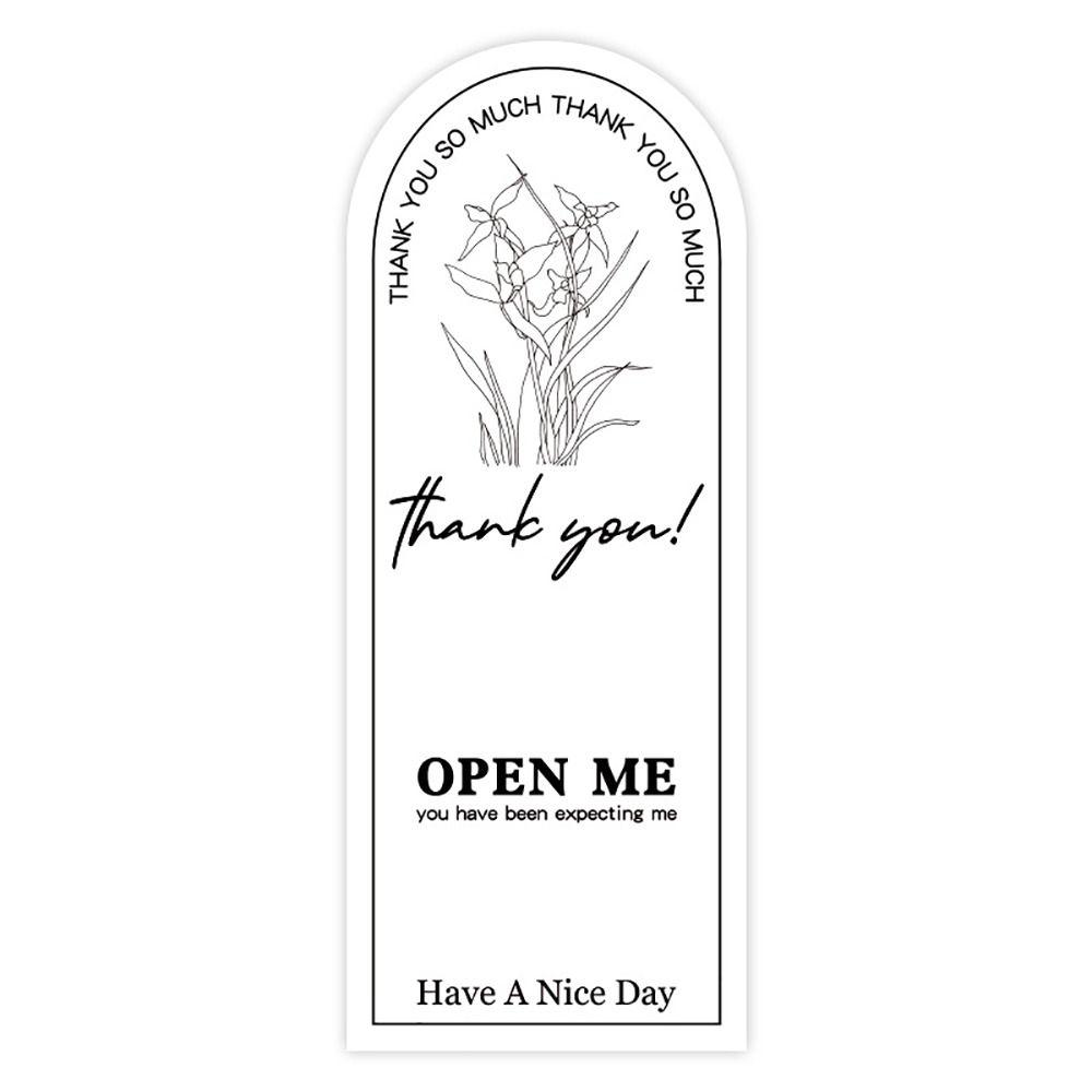 50PCS Commodity Packaging Thanks Decals Floral Pattern Flower Sealing Labels Party