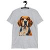 Beagle Dog Head Print Unisex Short-Sleeve T-Shirt - Cute Animal Graphic Tee