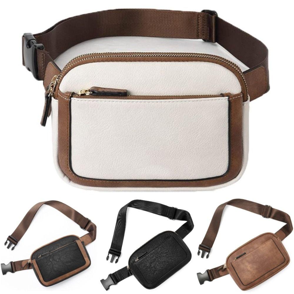 Korean Style Women's Fanny Pack PU Leather Women Belt Bag Mini Crossbody Chest Bag Outdoor