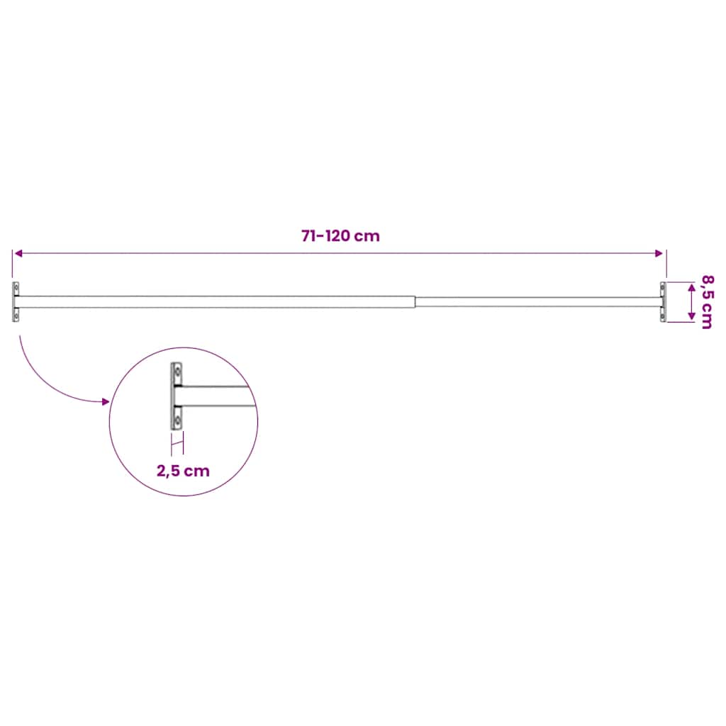 Adjustable Window Security Bars 3 pcs 710 1200 mm