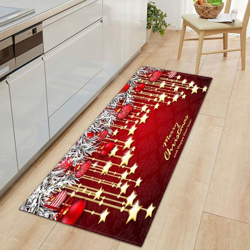 Cheerful Christmas Decor Mat In Lively Colors Ideal For Kitchen And Bedroom Use