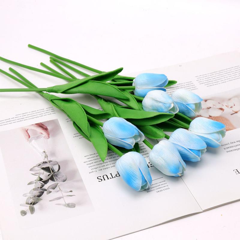 10XИскусственный ложный цветок тюльпана Поддельный букет цветов Домашний свадебный декор
