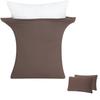 Мягкий и эластичный набор наволочек, подходящий для подушек 43x63см, конверт, 3D хлопок, гладкий к поту, быстро сохнущий, все машинная стирка, коричневый [Супер эластичный] 2,