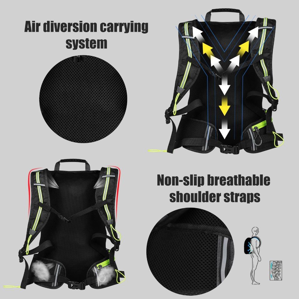 16L Capacity Cycling Backpack with Reflective Outdoor Backpack Durable Travel Daypack Hiking
