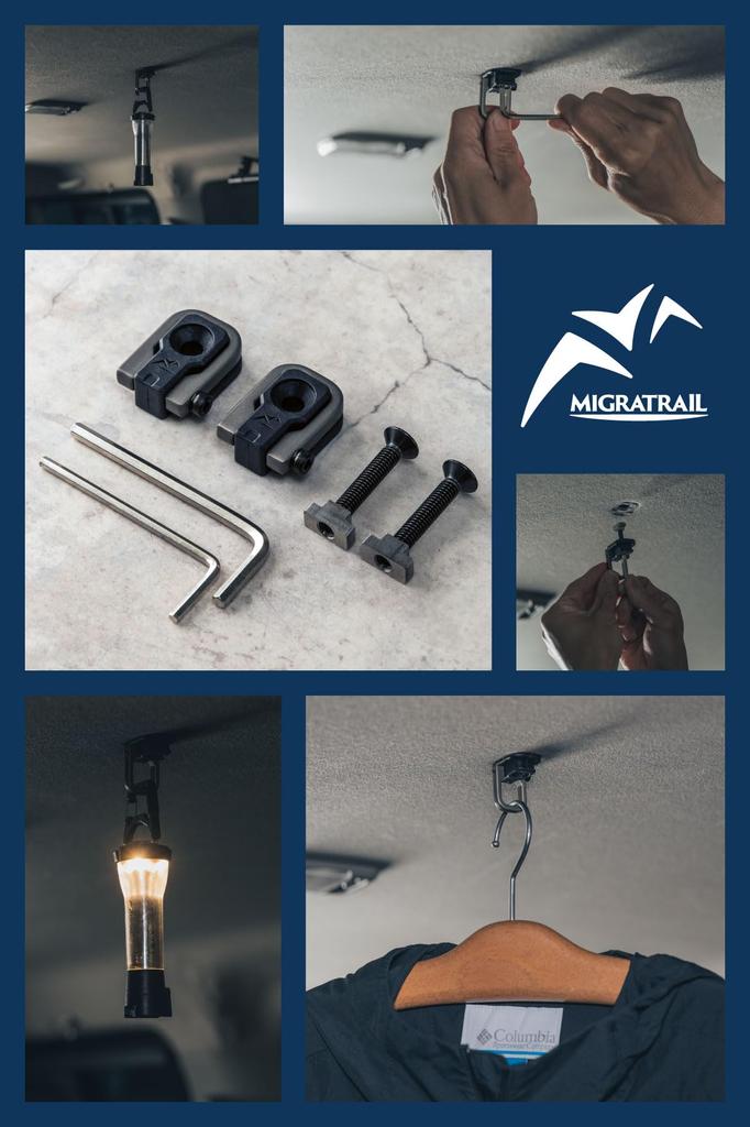 Migratrail D8359 Крючки для крепления багажа и груза, Тип для крыши каравана, Упаковка 2 шт., Подвесные крючки, Легкий,