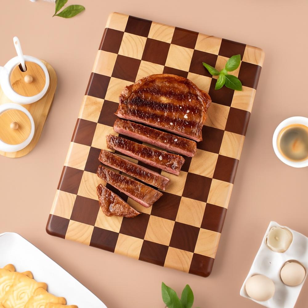 Разделочная доска из массива дерева в шахматном порядке, цветная, поднос для фруктов, разделочный блок, детское питание