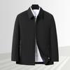 Autumn Jacket Business Casual Lapel Jacket Middle-aged and Elderly Simple Style Zipper Men's Executive Jacket