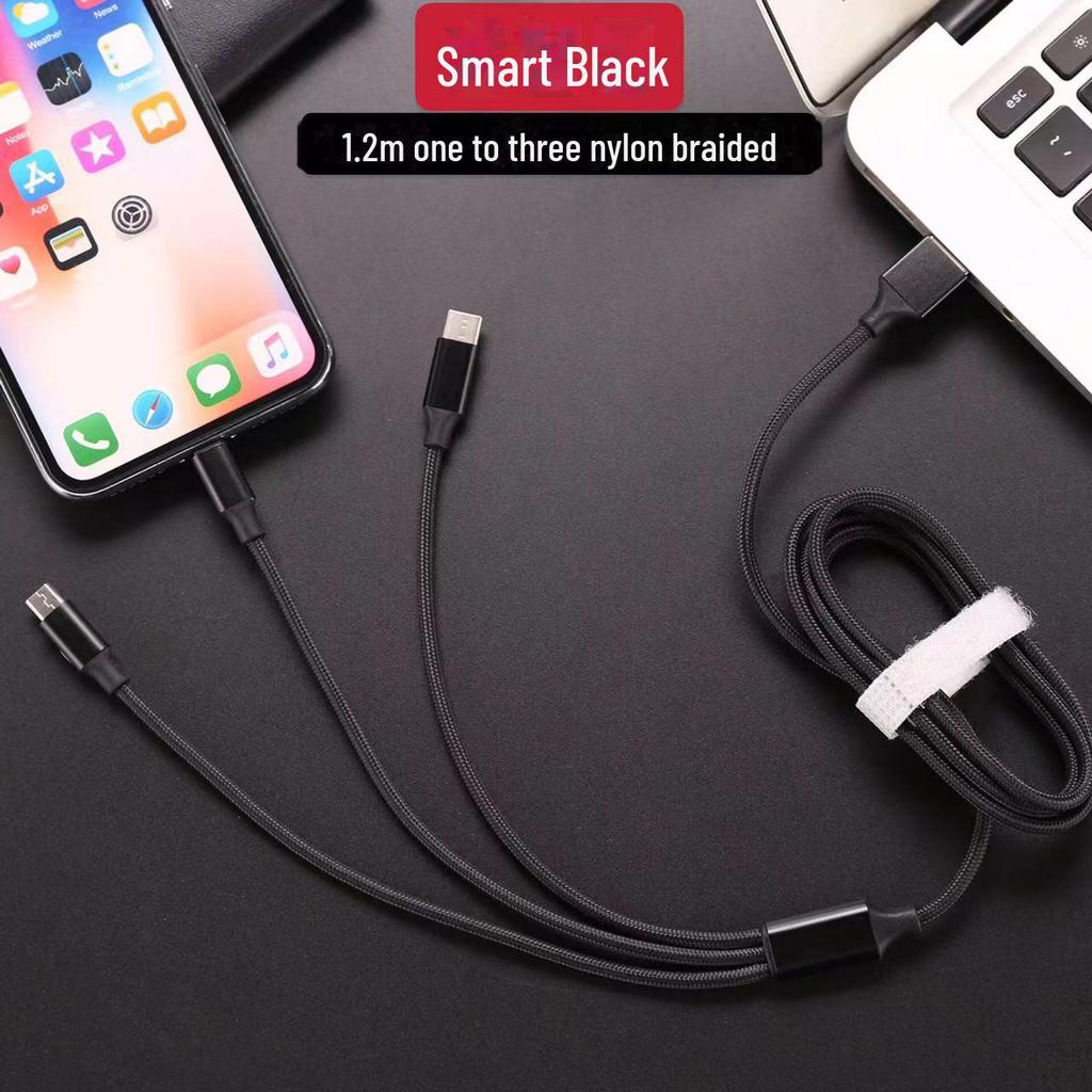 Плетеный нейлоновый кабель передачи данных 3-в-1 для быстрой зарядки, небольшой подарок