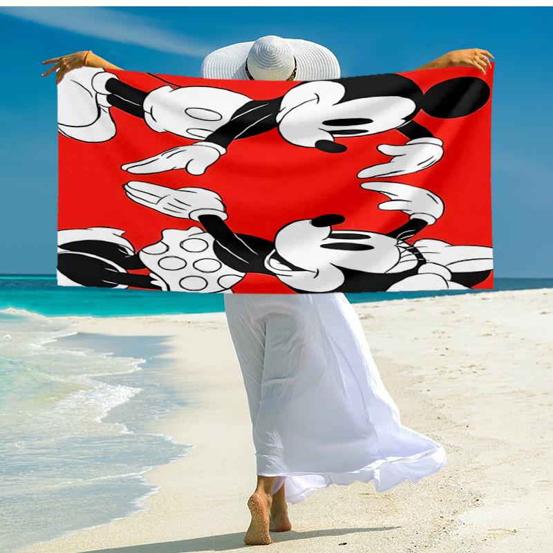 Ultra-Soft Beach Towel with Mickey-Minnie Theme,Ideal for Pool - Camping, Diving - Perfect Travel Essential, Vibrant Beach Towel.