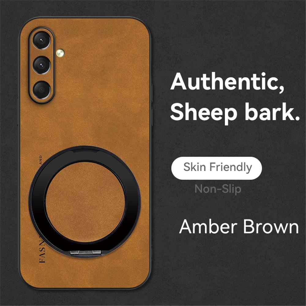 Luxury Sheepskin Magnetic Leather Holder Phone Case For Samsung A16 A36 A56 A15 A25 A35 A55 A14 A34 A54 Stand Shockproof Cover