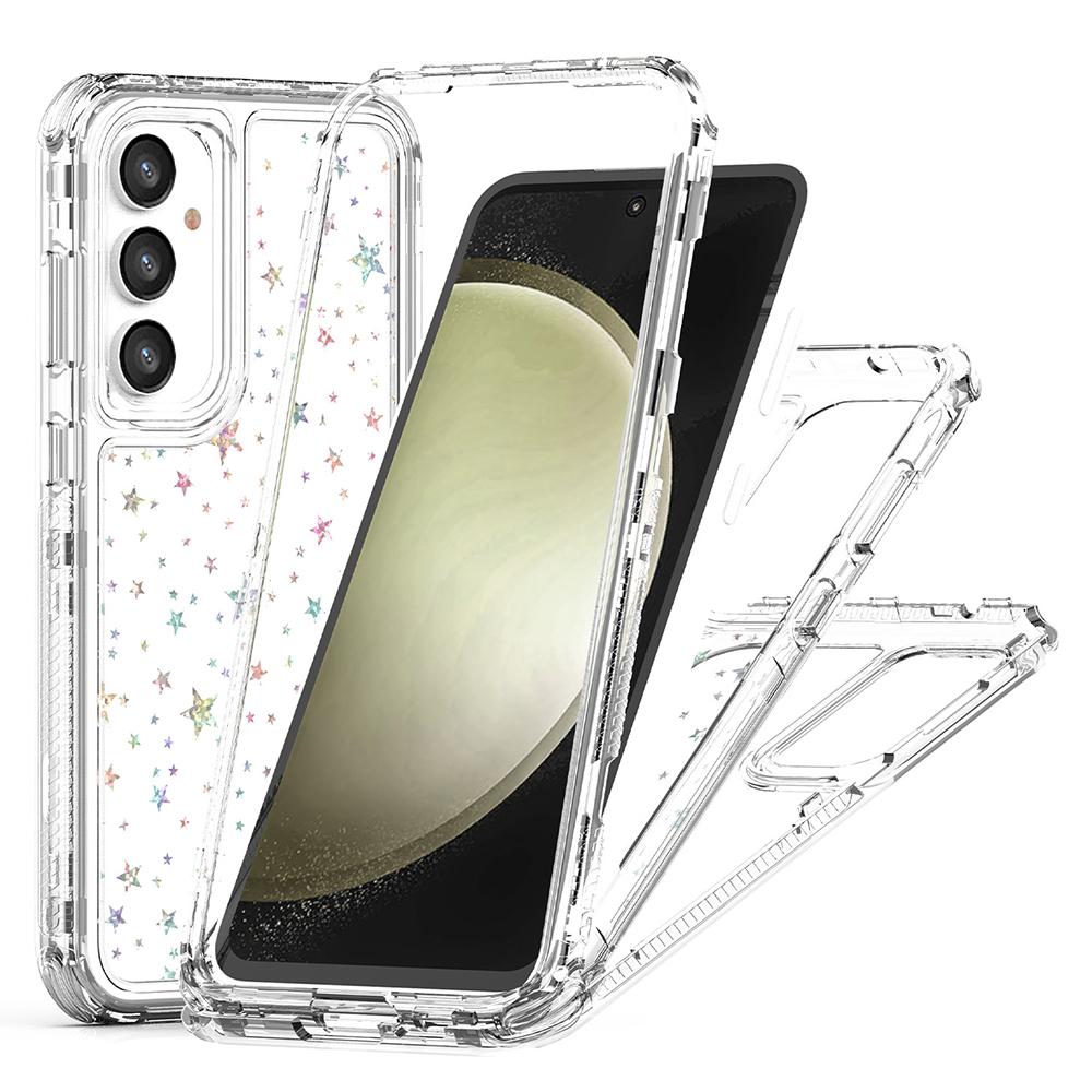 For Samsung Galaxy S25+/S24+ Case Clear Acrylic TPU Hybrid Phone Cover with Laser-printed Film