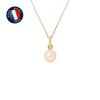 Pendant - - Genuine Freshwater Cultured Pearl 6-7 Mm - Yellow Gold - 42 Cm Silver Chain