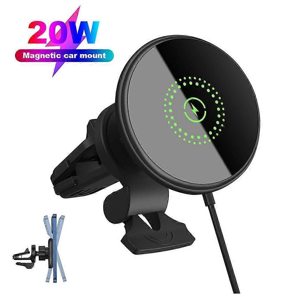 Magnetic Fast Charging Car Phone Holder Stand Wireless Charger 20W Type-C