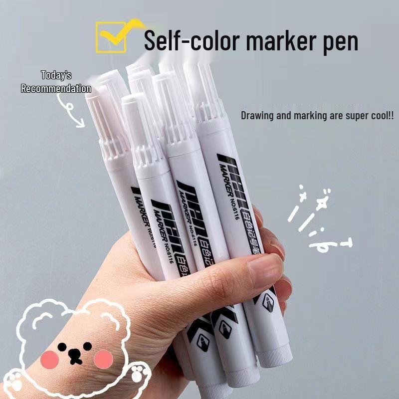 White Quick-Dry Waterproof Thick Tip Oil-Based Marker for Logistics