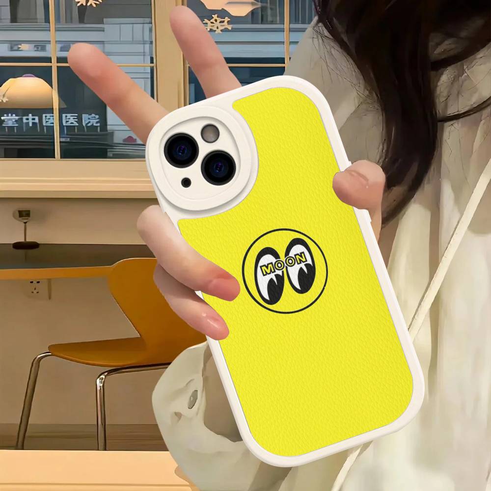 M-Moon-eyes Роскошный Для IPhone 16 15 14 13 12 11 Pro Max Plus Ударопрочный Кожаный Мягкий Чехол для Телефона