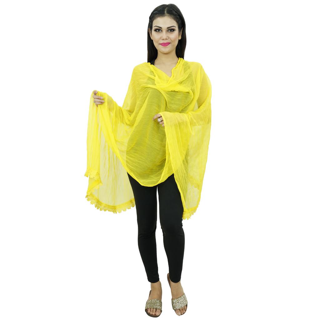 Chiffon Blend Dupatta Long Stole Women Neck Wrap Indian Scarves Chunni Beach
