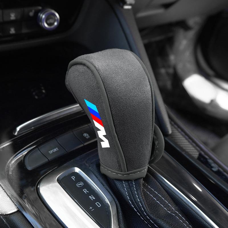 BBJJ8 Suede Leather Car Shift Handle Cover Protective Accessories For BMW M Performance F20 F40 F22 F30 E90 F32 F06 F07 F46 E60 M5