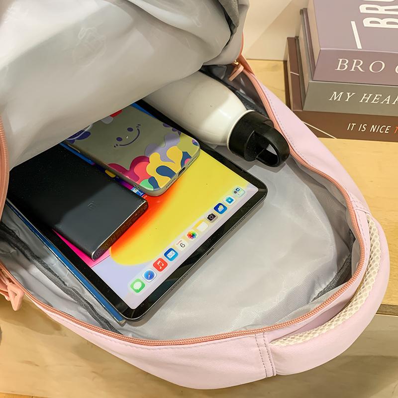 Cartoon Cat Студенческий школьный рюкзак женский легкий рюкзак с несколькими отделениями большой емкости