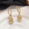 925 Silver Venus Matte Gold Earrings with Silver Needles