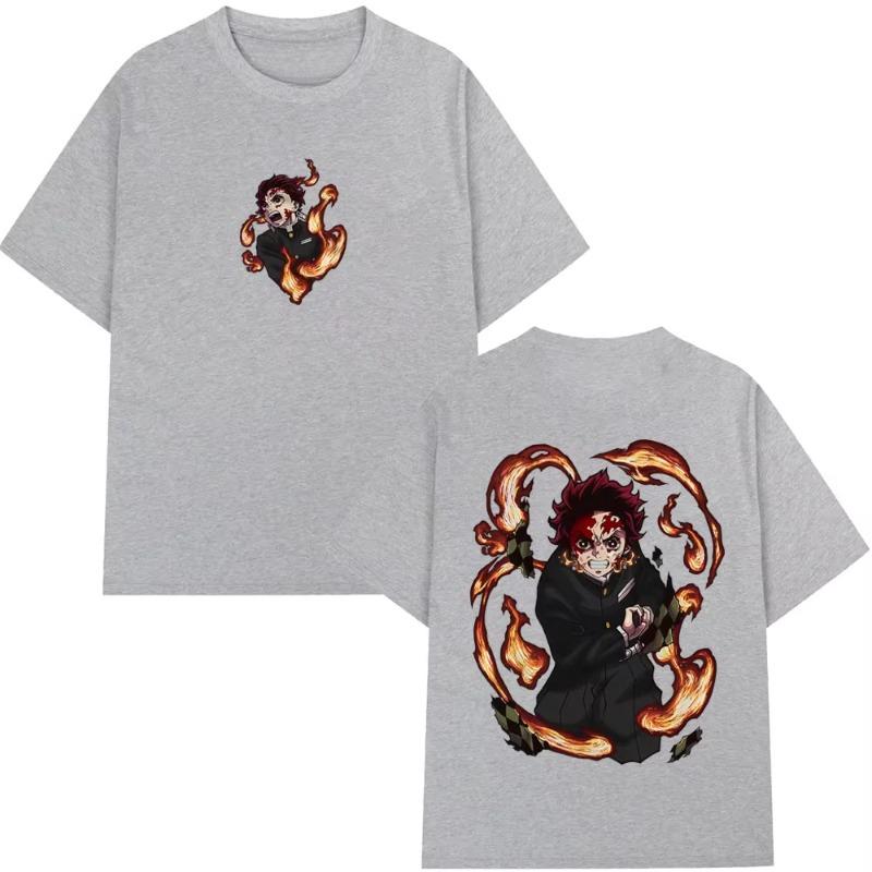 Anime Demon Slayer Kamado Tanjirou Graphic Tshirt Men Women Clothing Fashion Casual Tshirts 100 Cotton Short Sleeve T Shirts