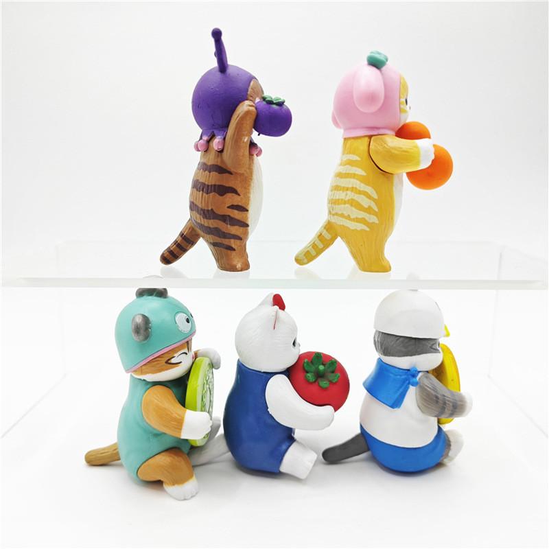 Adorable Fruity Cat Figurines Pvc Collectible Toys Blind Box Gashapon Figures